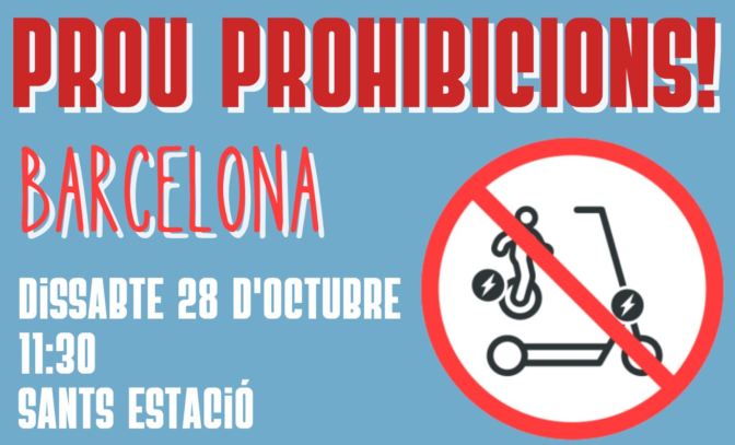 Lee más sobre el artículo Convocada una manifestación de VMP en Barcelona el 28 de octubre en protesta por las prohibiciones